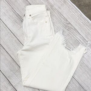 7 For All Mankind Cropped Alexa Off -White Jeans
